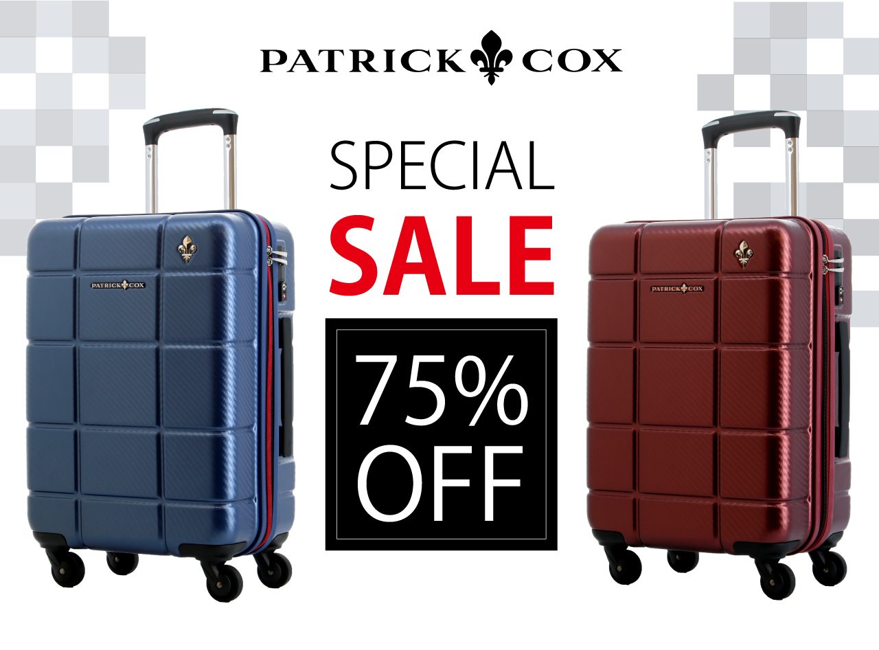 パトリック・コックスのスーツケースが75%OFF