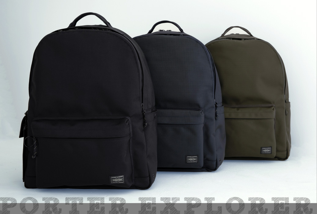 ポーター エクスプローラー エクスプローラーシリーズのバッグが3色並んだイメージ