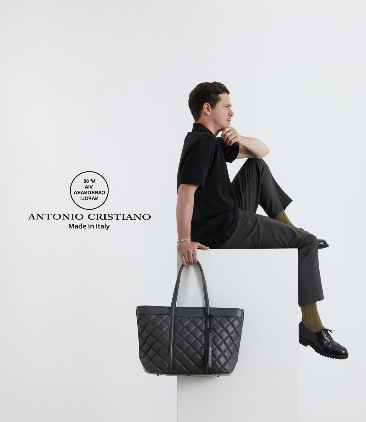 アントニオ・クリスティアーノのダイヤモンドキルトのトートバッグ
