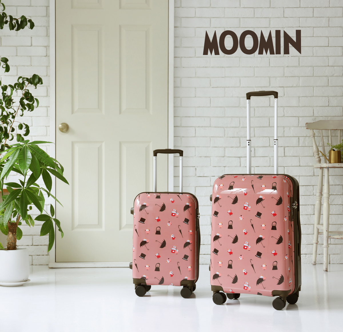大人気ムーミンシリーズにゆるふわミイの総柄スーツケースが