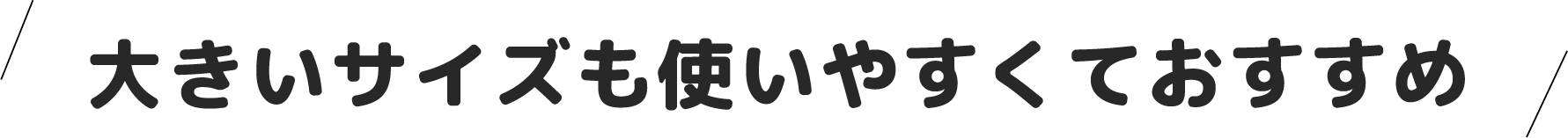 大きいサイズも使いやすくておすすめ。