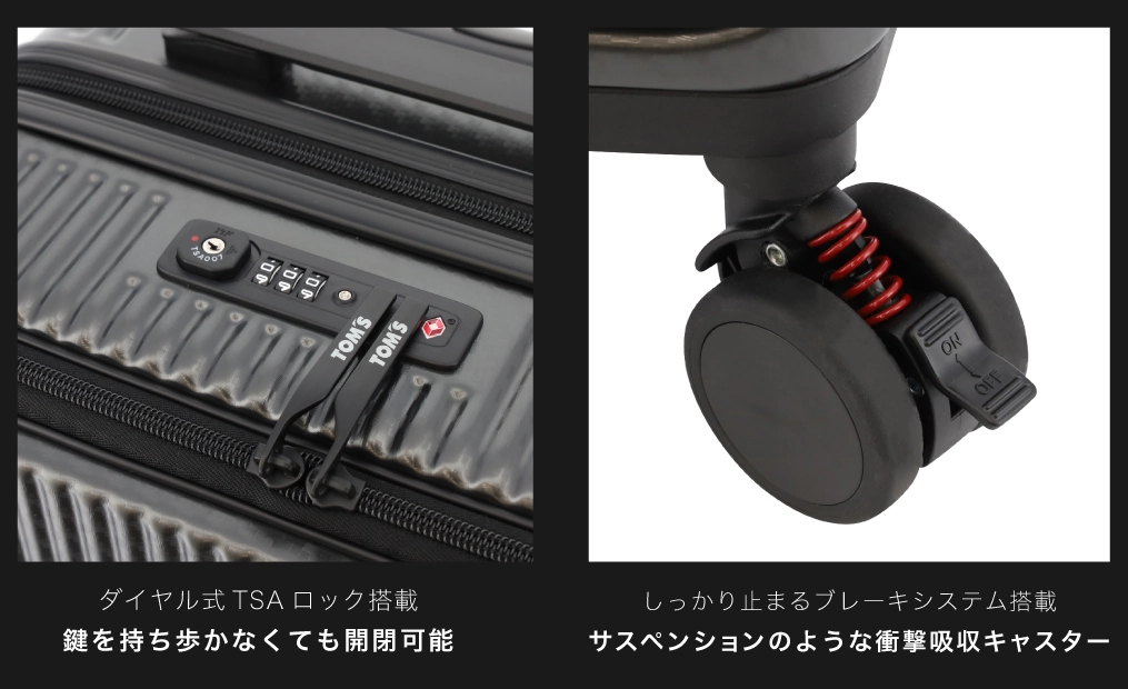 フレームタイプの強化ボディとカーボン調で高級感のあるボディ