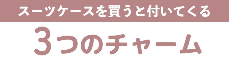 スーツケースを買うと付いてくる3つのチャーム
